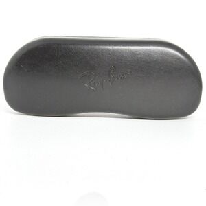 Ray Ban Black Leather Hard Shell Sunglasses Case with Red Microfiber Cloth